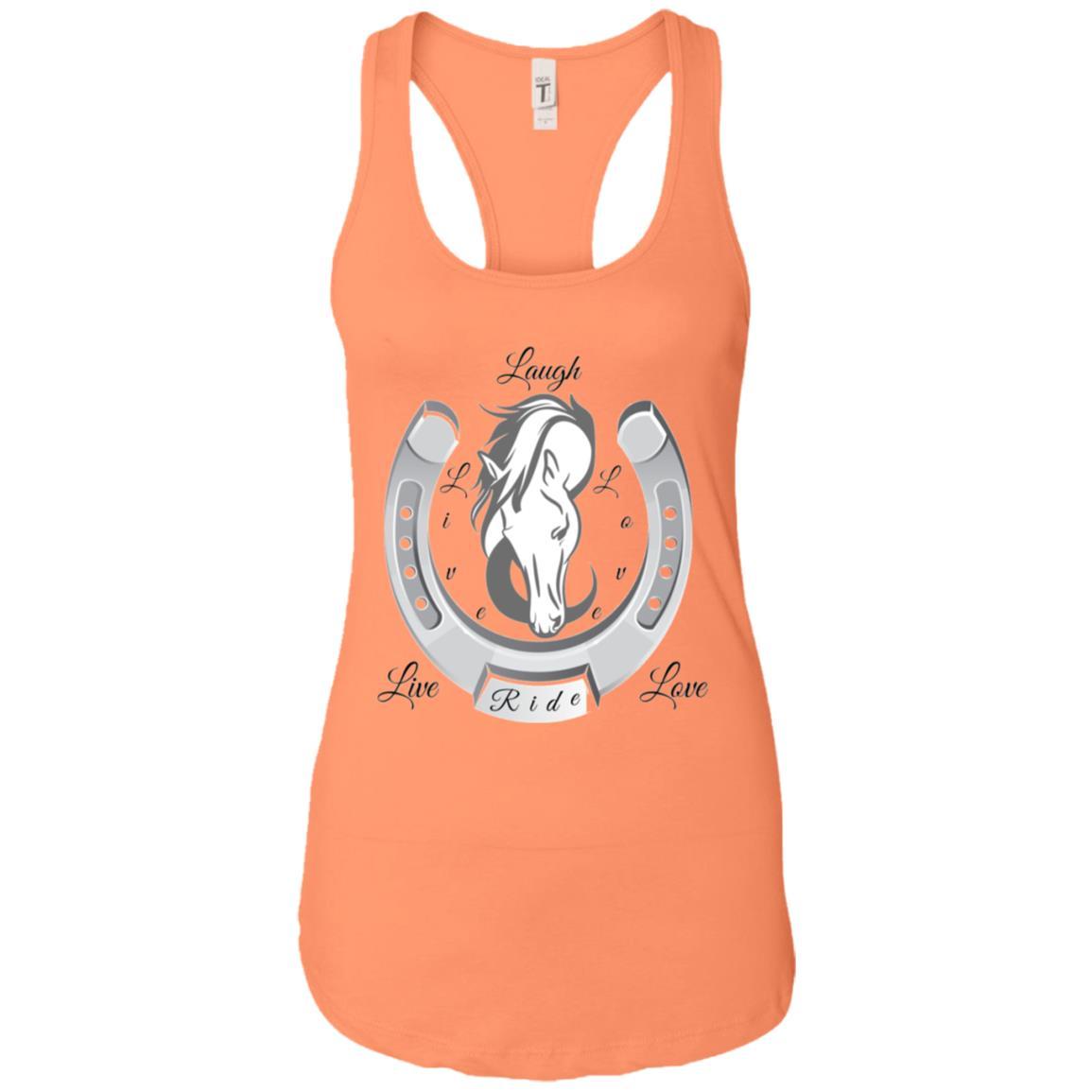 Live Laugh Love Ride Racerback Tank Top For Women Orange Loyalty Vibes