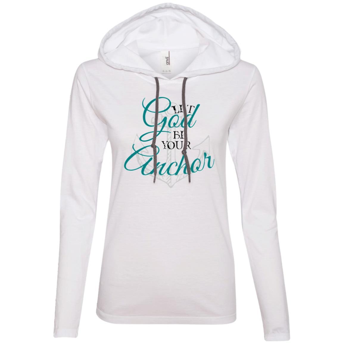 Loyalty Vibes God's Anchor T-Shirt Hoodie White Dark Grey