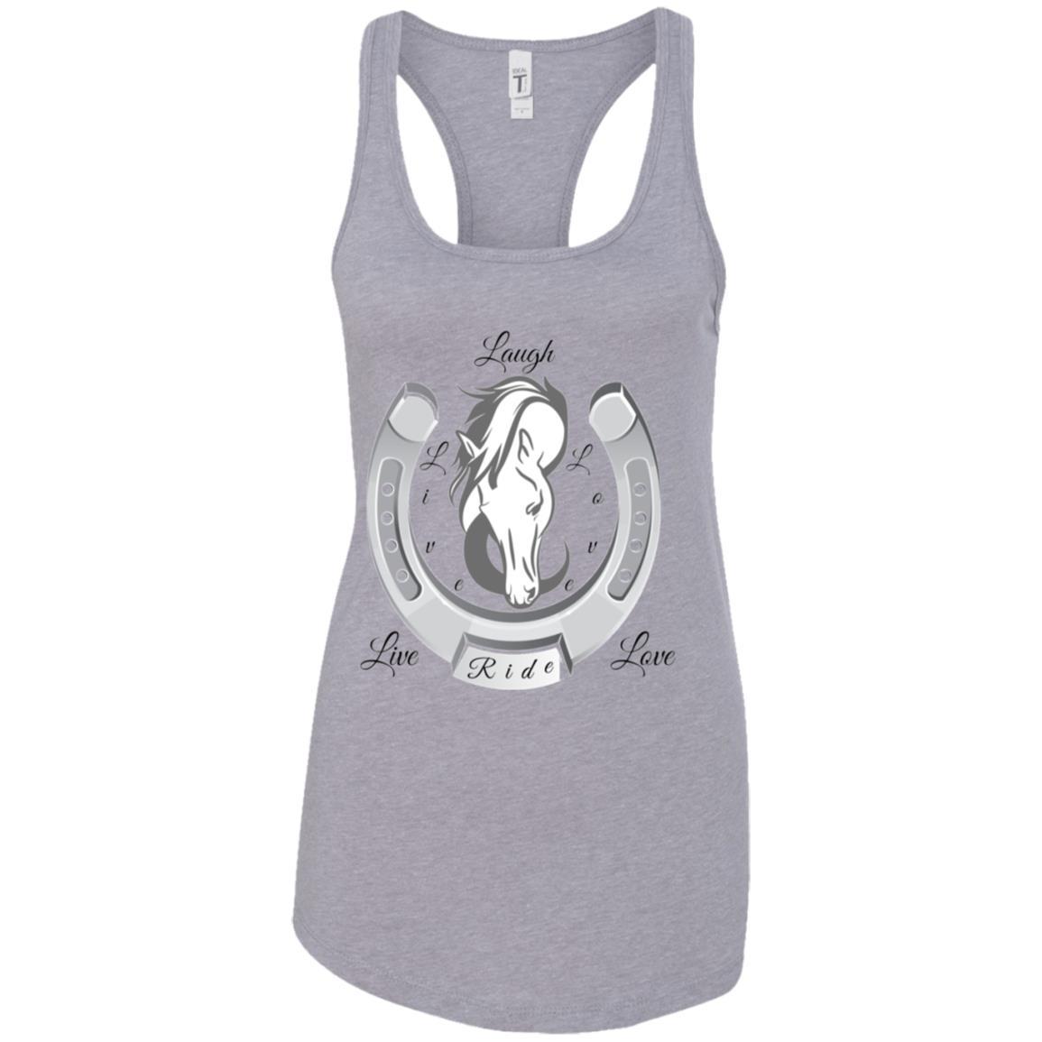 Live Laugh Love Ride Racerback Tank Top For Women Heather Grey Loyalty Vibes