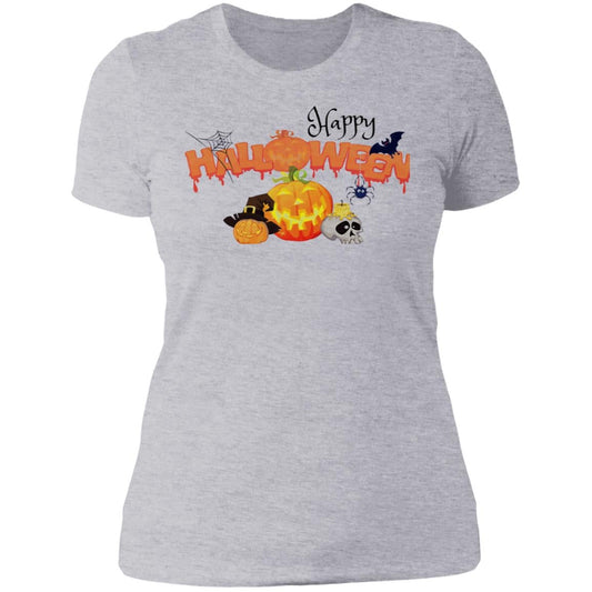 Slim Fit Happy Halloween Graphic T-Shirt Heather Grey Loyalty Vibes