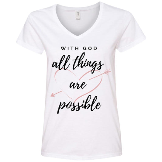 Lerae Spiritual V-Neck T-Shirt White Loyalty Vibes