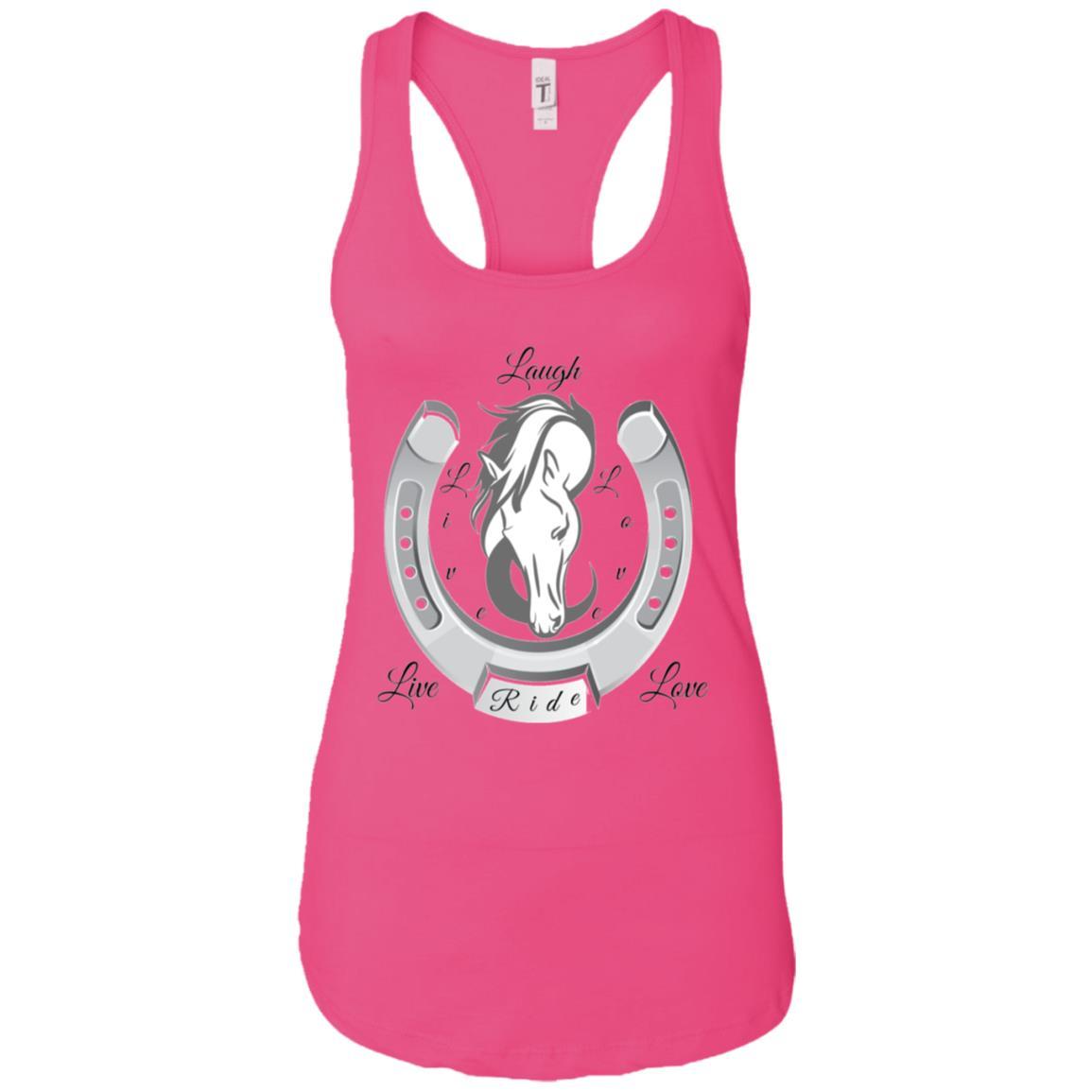 Live Laugh Love Ride Racerback Tank Top For Women Pink Loyalty Vibes
