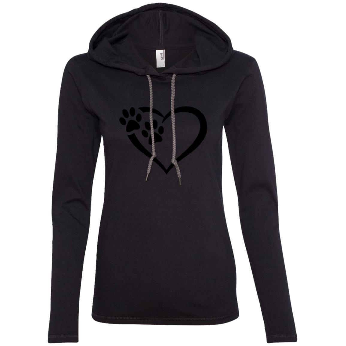 Paws Of Passion Slim Fit Hoodie Black Dark Grey - Loyalty Vibes