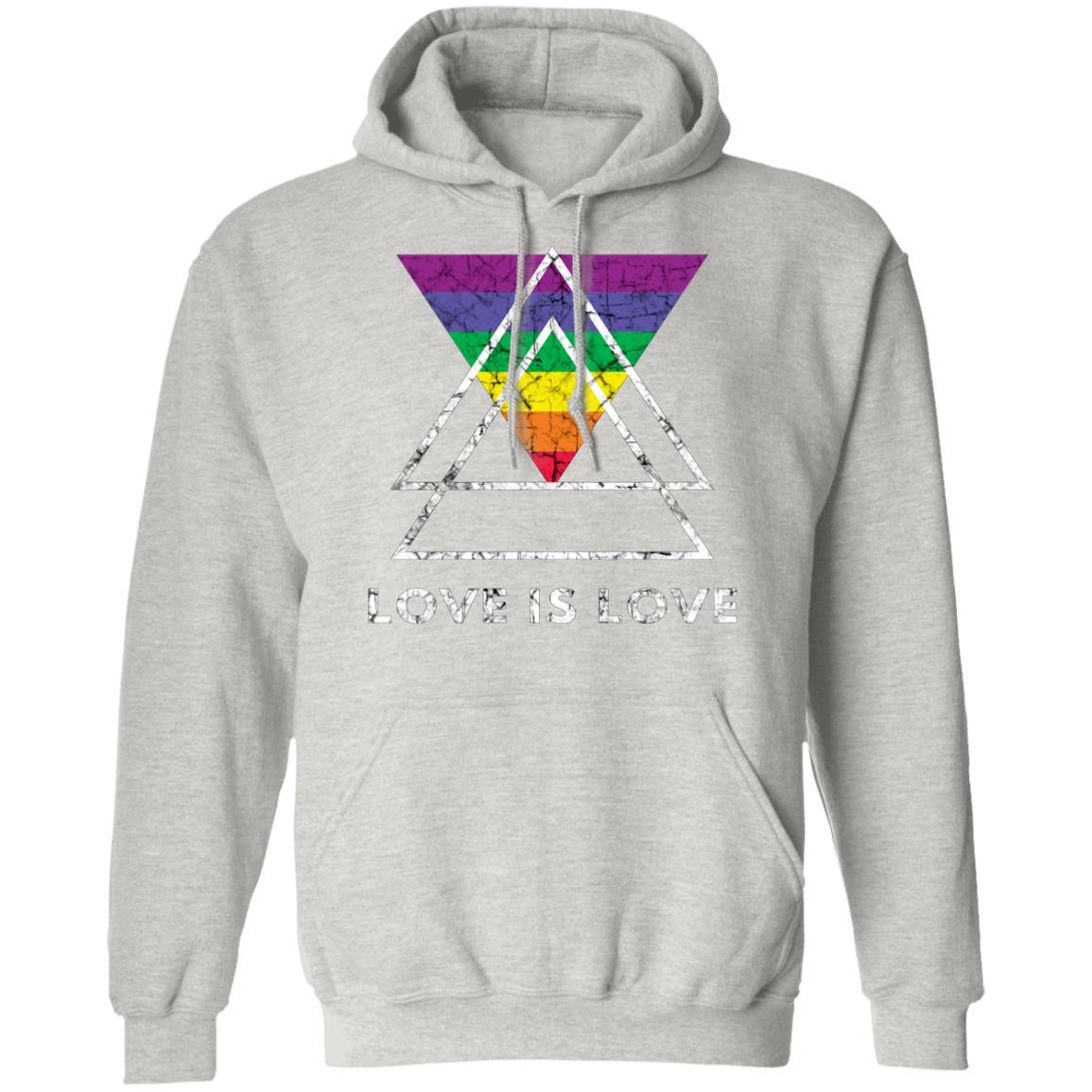 LGBT Love Is Love Pullover Hoodie Ash Loyalty Vibes