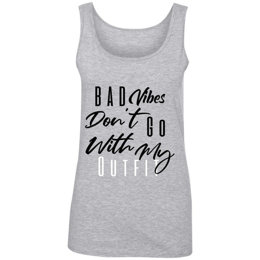 Bad Vibes Don't Go With My Outfit Tank Top Heather Grey Loyalty Vibes