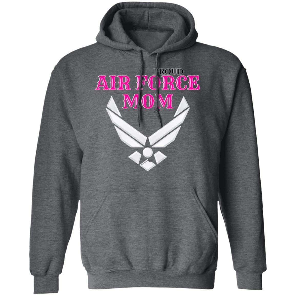 Loyalty Vibes Proud Air Force Mom Pullover Hoodie Dark Heather