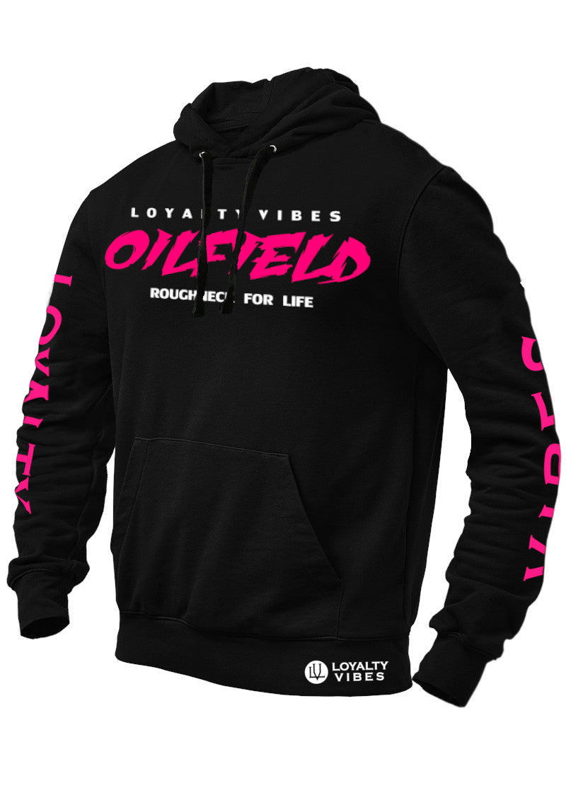 Loyalty Vibes Oilfield Roughneck Graphic Hoodie Black Pink Loyalty Vibes