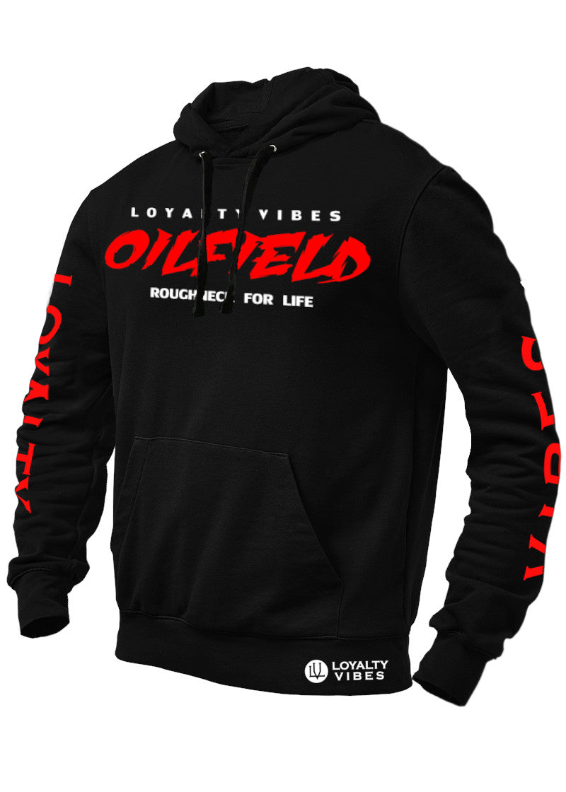 Loyalty Vibes Oilfield Roughneck Graphic Hoodie Black Red Loyalty Vibes