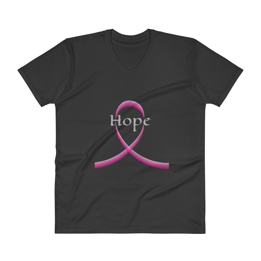Women's Breast Cancer Awareness V-Neck T-Shirt Black Loyalty Vibes