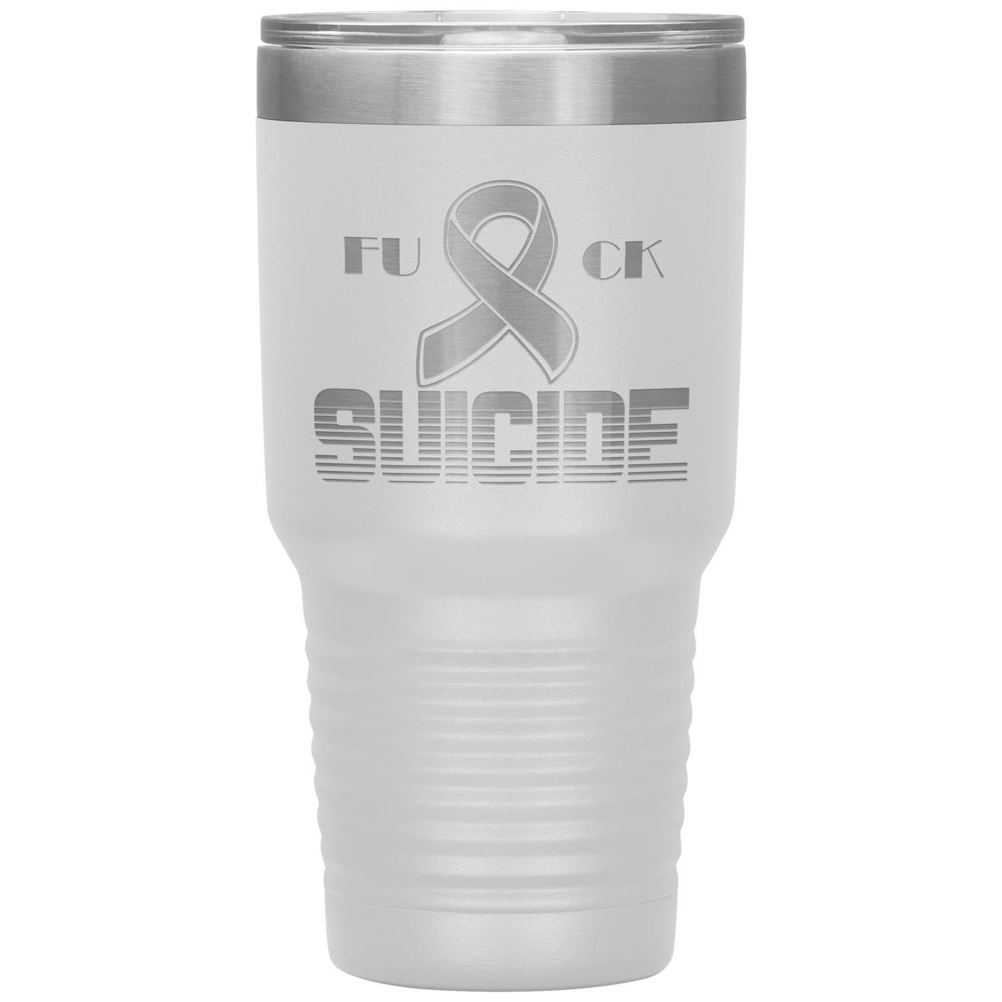 Fk Suicide Tumbler White 30 oz. - Loyalty Vibes