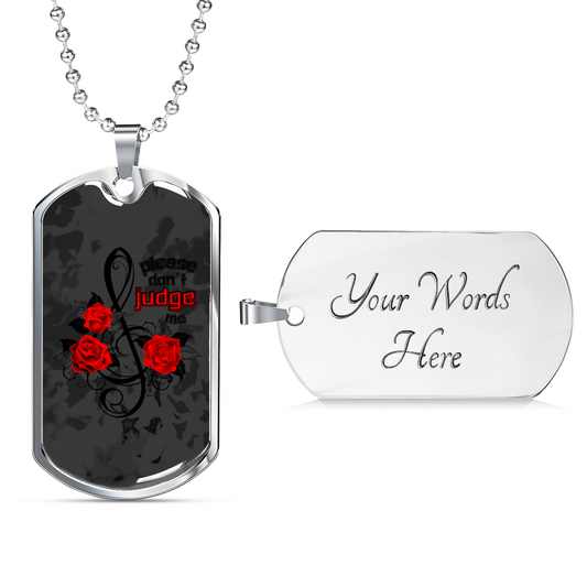 Twisted Judgements Dog Tag Necklace Military Chain (Silver) Yes Loyalty Vibes