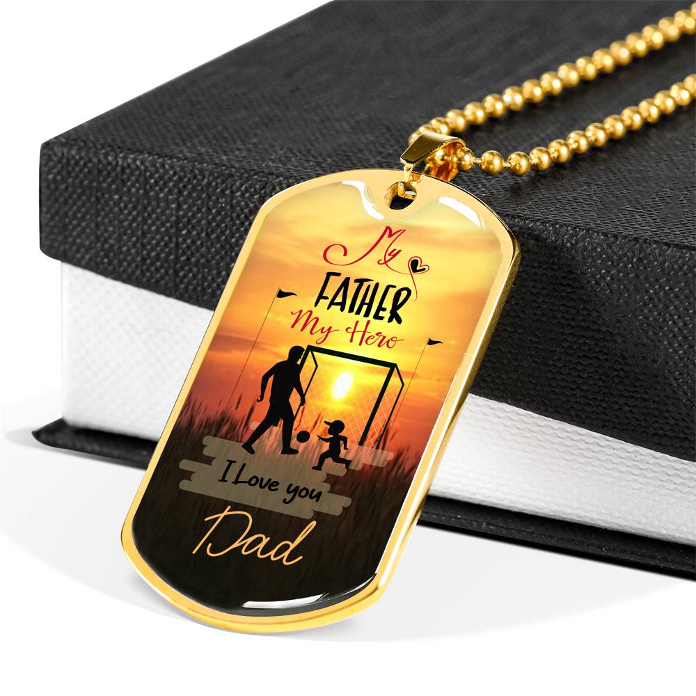 Cherished Dad Dog Tag Necklace Loyalty Vibes