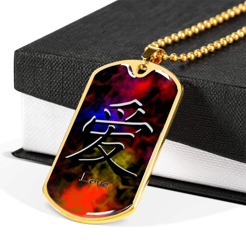 Blaze Of Love Love Dog Tag Necklace Loyalty Vibes
