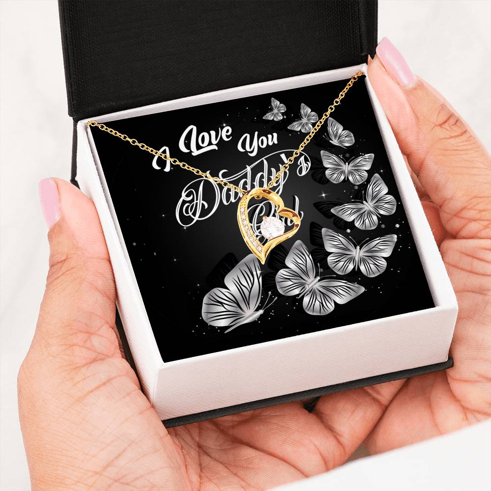 Daddy's Girl Heart Necklace 18k Yellow Gold Finish - Loyalty Vibes