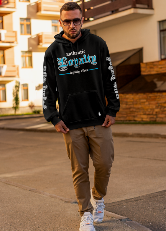 Loyalty Vibes Authentic Loyalty Graphic Hoodie Black Men's Loyalty Vibes