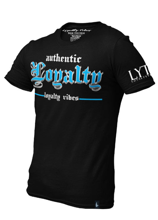 Loyalty Vibes Authentic Loyalty Graphic T-Shirt Black Blue Men's Loyalty Vibes