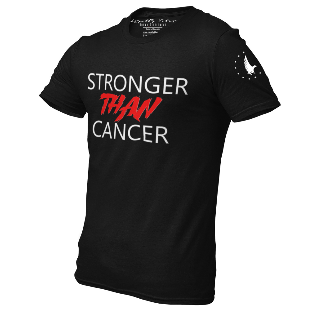 Loyalty Vibes Awareness Stronger Than Cancer Graphic T-Shirt Black Men's Loyalty Vibes