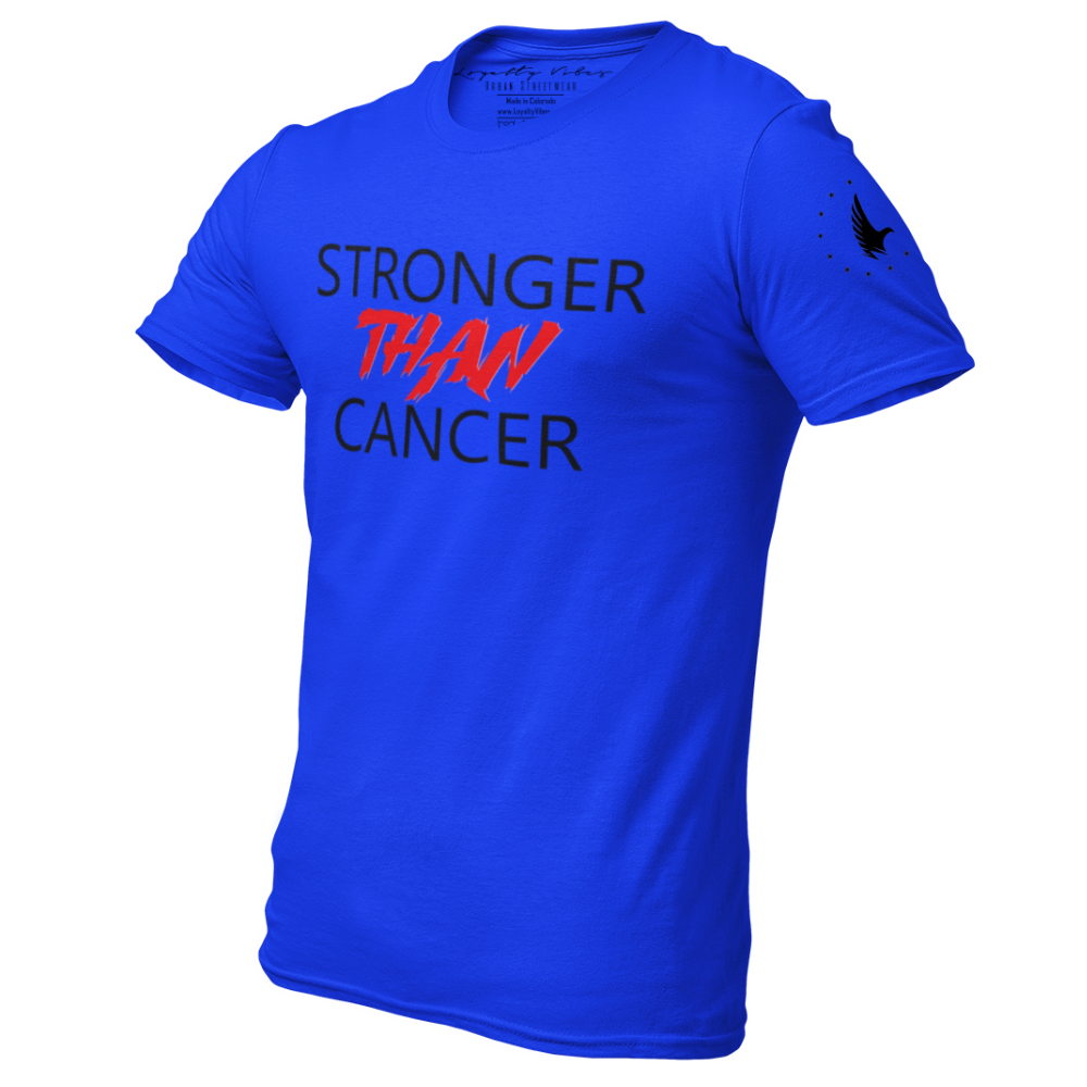Loyalty Vibes Awareness Stronger Than Cancer Graphic T-Shirt Blue Men's Loyalty Vibes