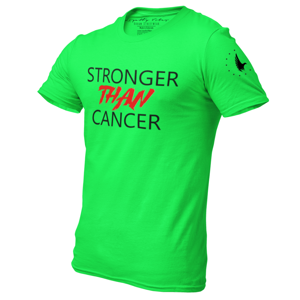 Loyalty Vibes Awareness Stronger Than Cancer Graphic T-Shirt Green Men's Loyalty Vibes
