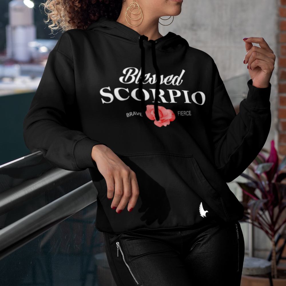 Loyalty Vibes Blessed Scorpio Hoodie Black Loyalty Vibes