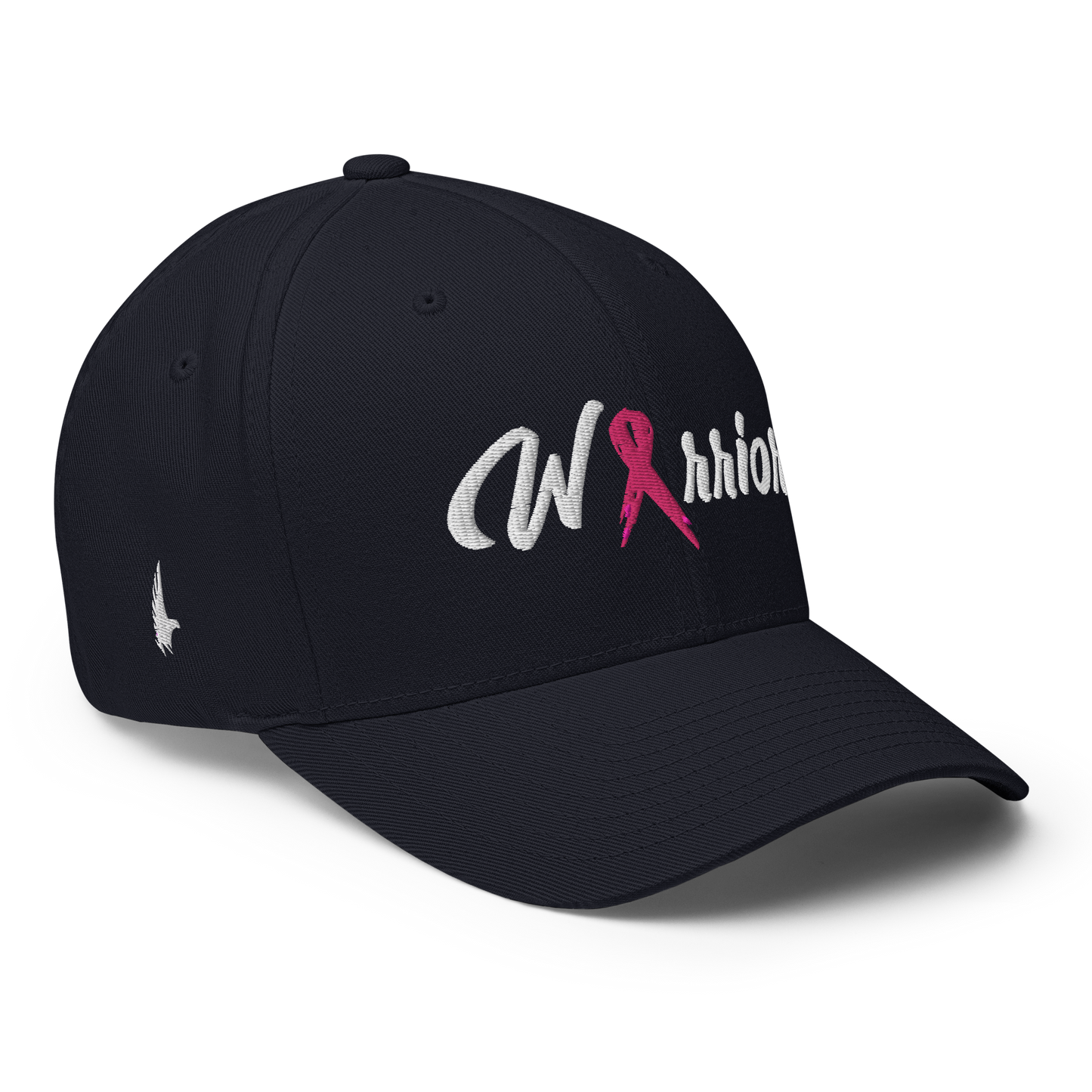 Loyalty Vibes Breast Cancer Warrior Fitted Hat Midnight Navy Blue Loyalty Vibes