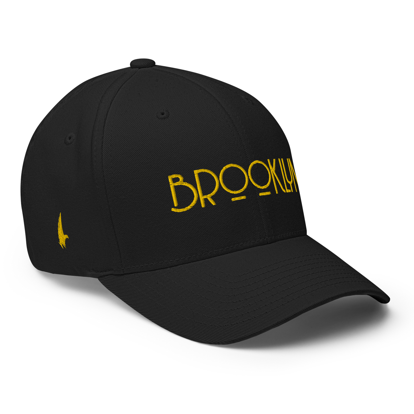 Loyalty Vibes Brooklyn Fitted Hat Black Gold Loyalty Vibes