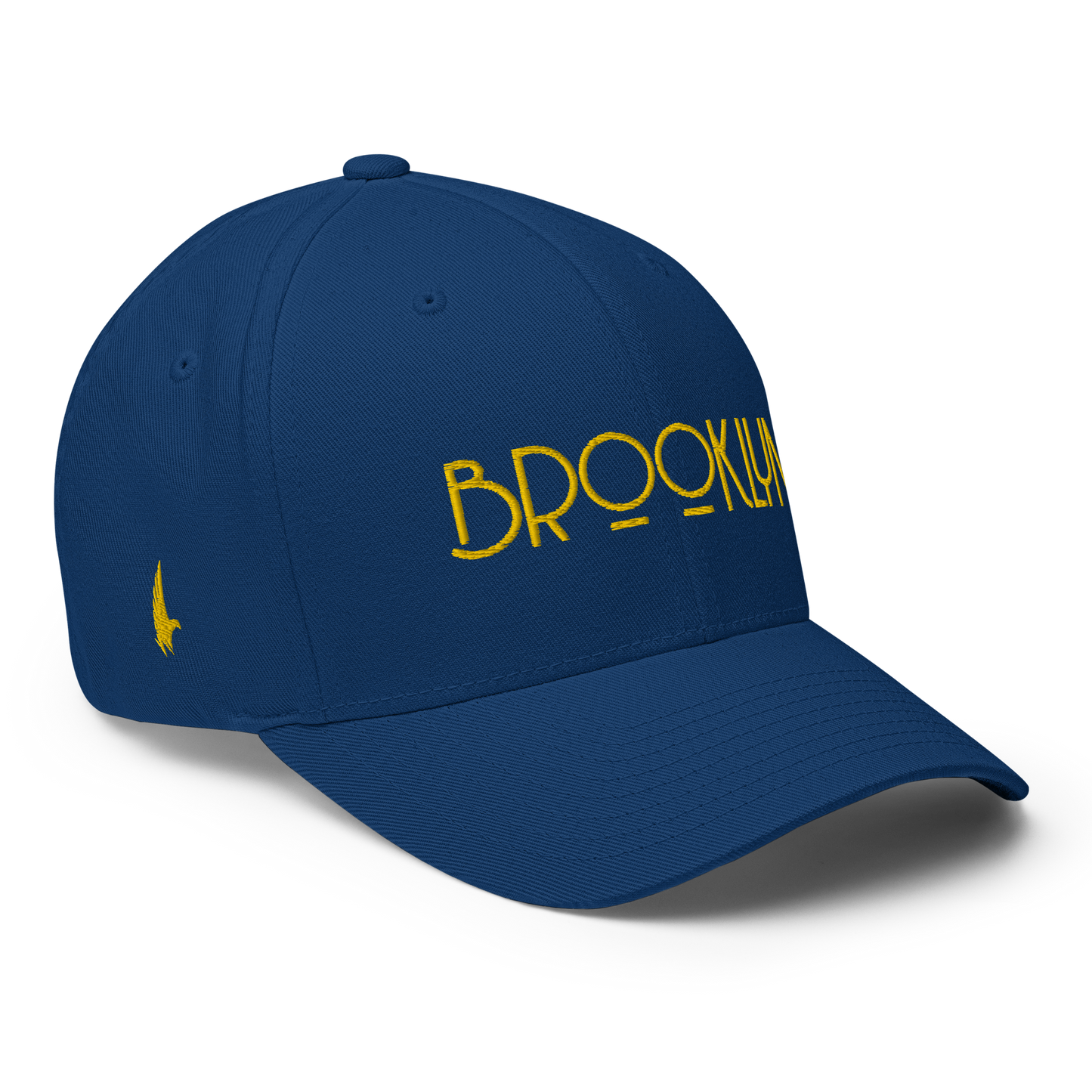 Loyalty Vibes Brooklyn Fitted Hat Blue Gold Loyalty Vibes