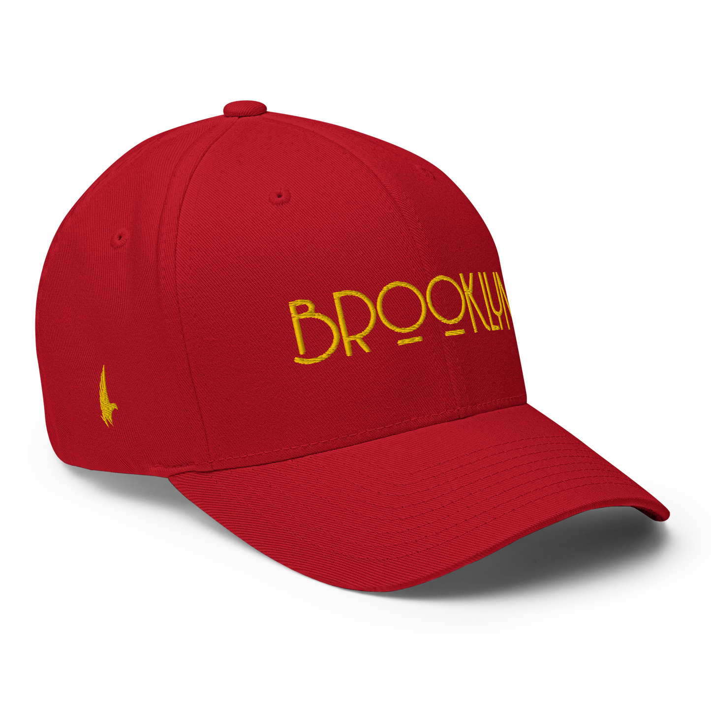 Loyalty Vibes Brooklyn Fitted Hat Red Gold Loyalty Vibes