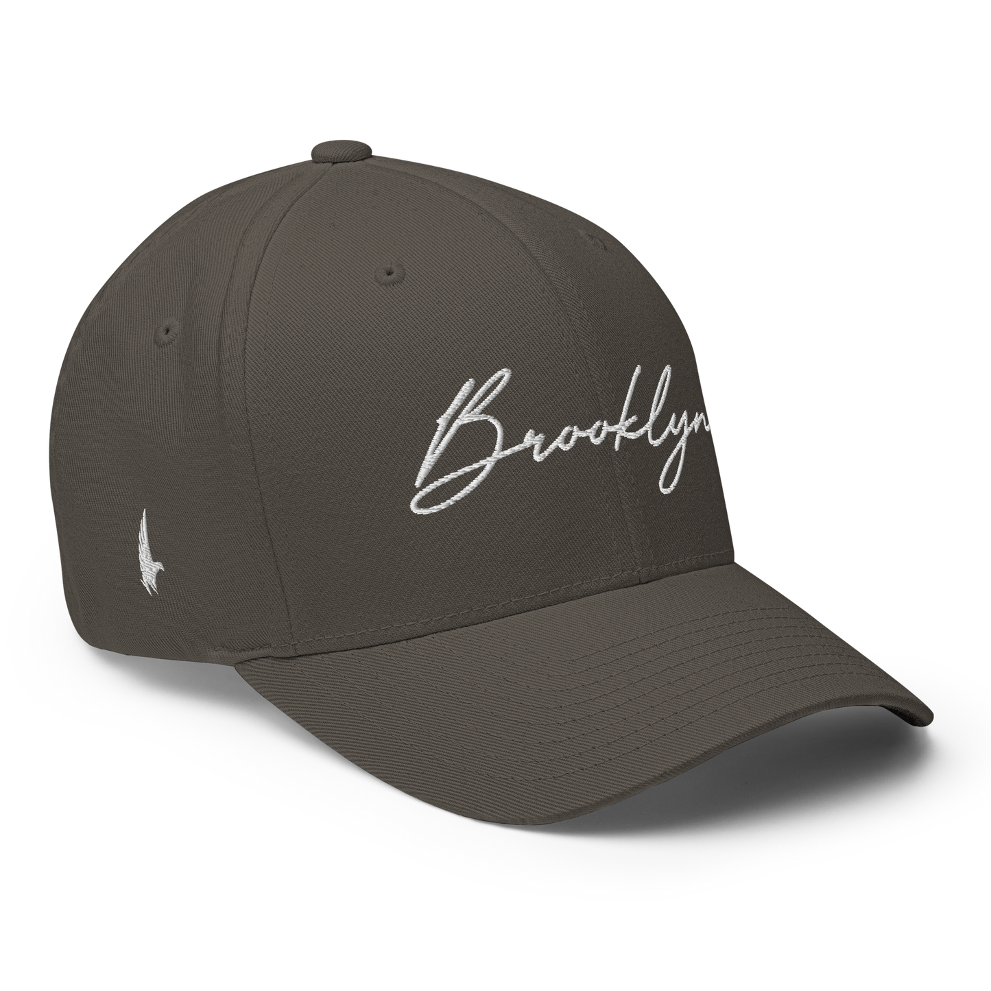 Loyalty Vibes Brooklyn Signature Series Fitted Hat Charcoal Grey White Loyalty Vibes
