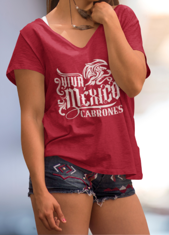 Loyalty Vibes Loyalty Vibes Cabrones V-Neck Tee Maroon
