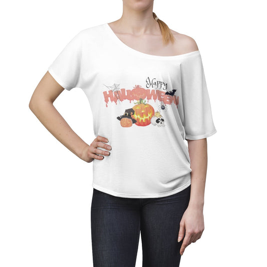 Women's Halloween Top Off The Shoulder Tee White Loyalty Vibes