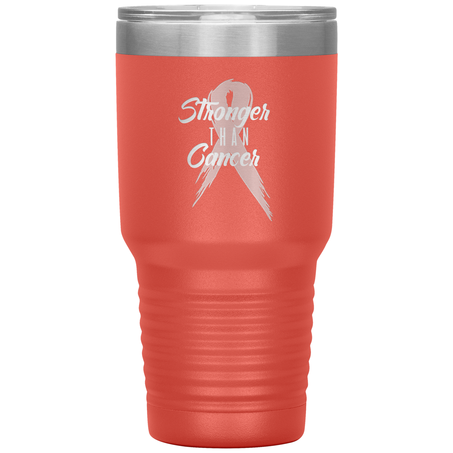 Stronger Than Cancer Tumbler Coral