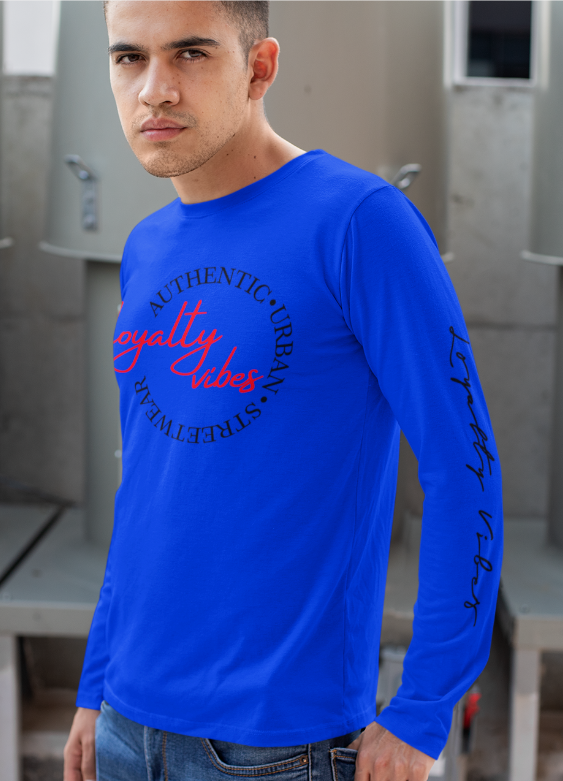 Classic Graphic Logo Long Sleeve Blue Black Loyalty Vibes
