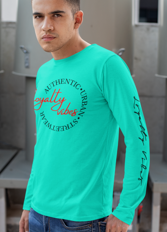 Classic Graphic Logo Long Sleeve Teal Black Loyalty Vibes