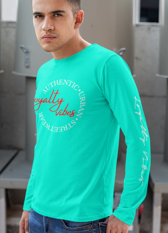 Classic Graphic Logo Long Sleeve Teal Loyalty Vibes