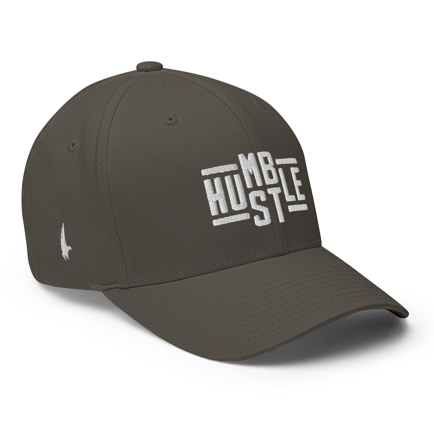 Loyalty Vibes Classic Humble Hustle Fitted Hat Charcoal Gray White Fitted Loyalty Vibes