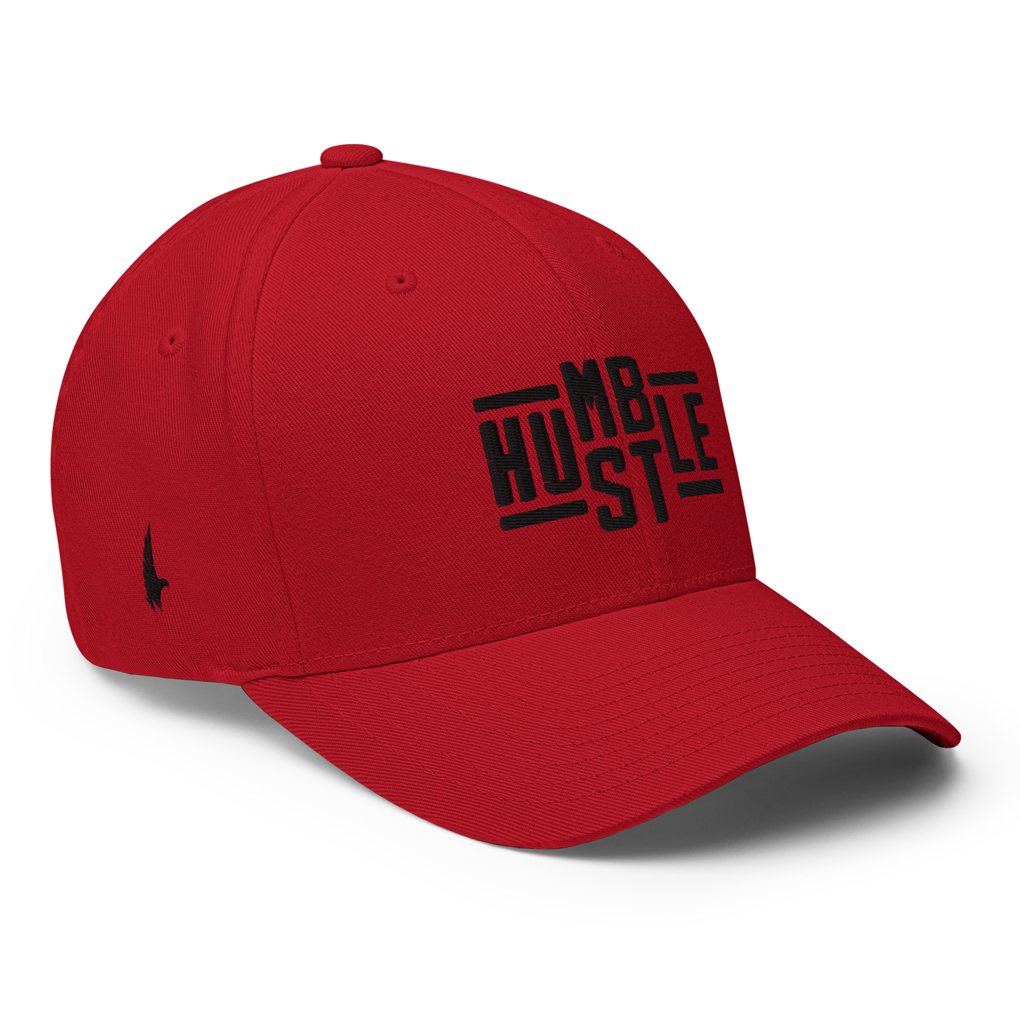 Loyalty Vibes Classic Humble Hustle Fitted Hat Red Black Fitted Loyalty Vibes
