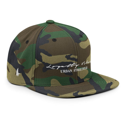 Loyalty Vibes Urban Camo Snapback Hat Green Camo Loyalty Vibes