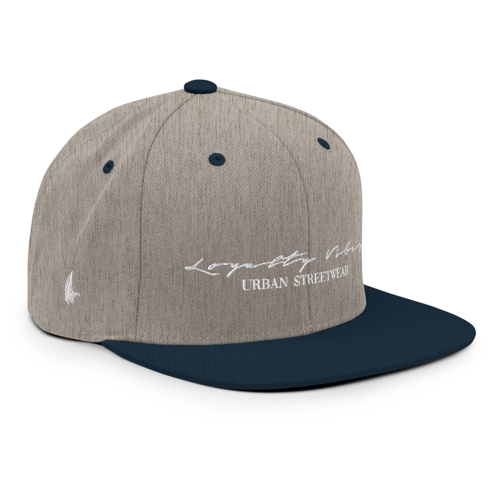 Loyalty Vibes Loyalty Vibes Classic Logo Snapback Hat Heather Grey Navy