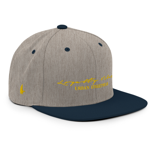 Loyalty Vibes Snapback Hat Heather Grey Navy Loyalty Vibes