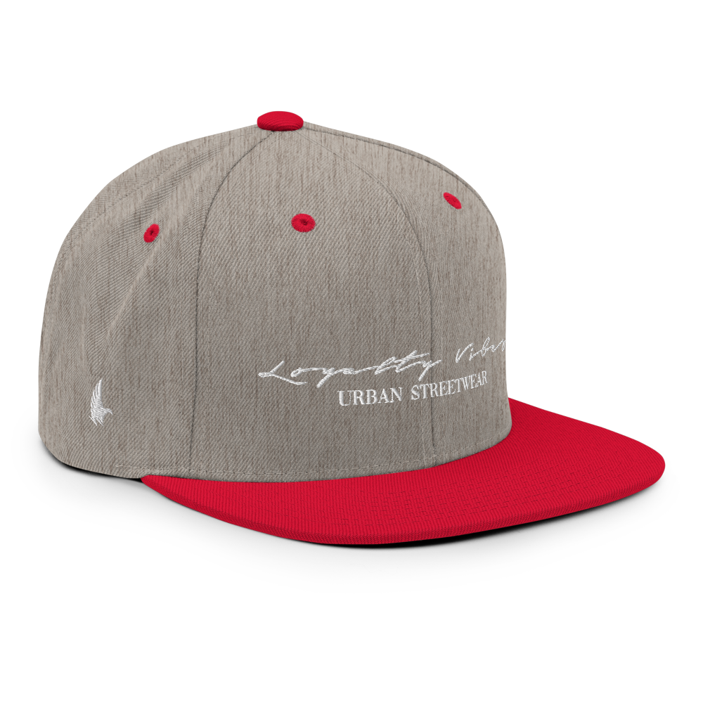 Loyalty Vibes Loyalty Vibes Classic Logo Snapback Hat Heather Grey Red