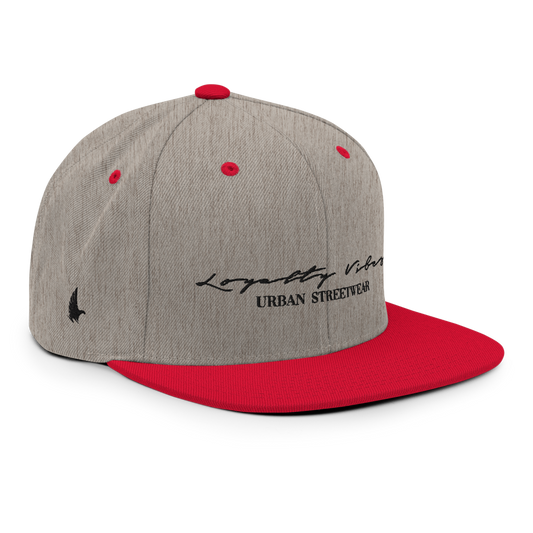 Loyalty Vibes Snapback Hat Heather Grey Red Loyalty Vibes