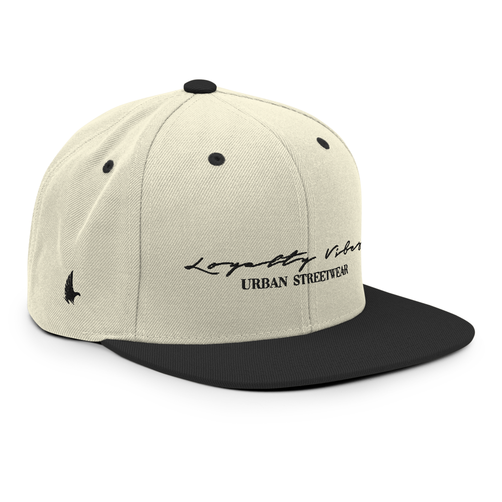 Loyalty Vibes Classic Logo Snapback Hat Natural Black Loyalty Vibes