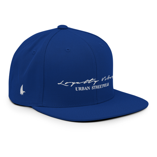 Loyalty Vibes Classic Logo Snapback Hat Royal Blue Loyalty Vibes