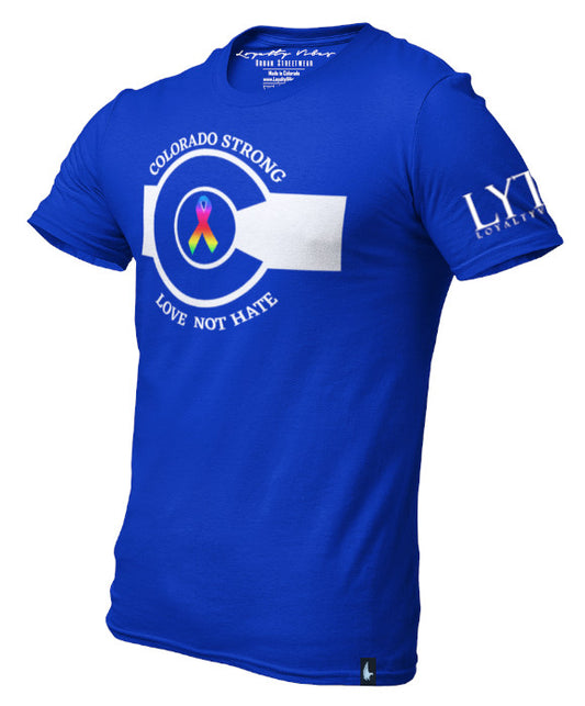 Loyalty Vibes LGBTQ Colorado Strong Graphic Tee Blue Loyalty Vibes