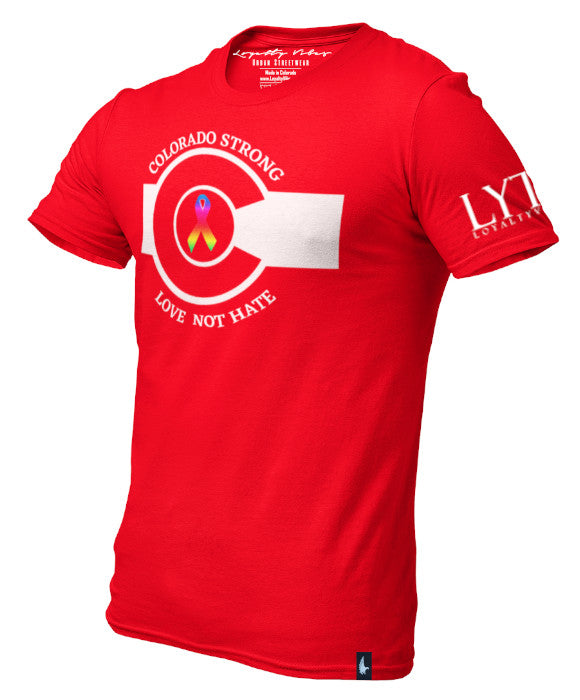 Loyalty Vibes LGBTQ Colorado Strong Graphic Tee Red Loyalty Vibes