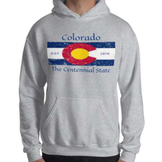 Colorado The Centennial State Hoodie Grey Loyalty Vibes