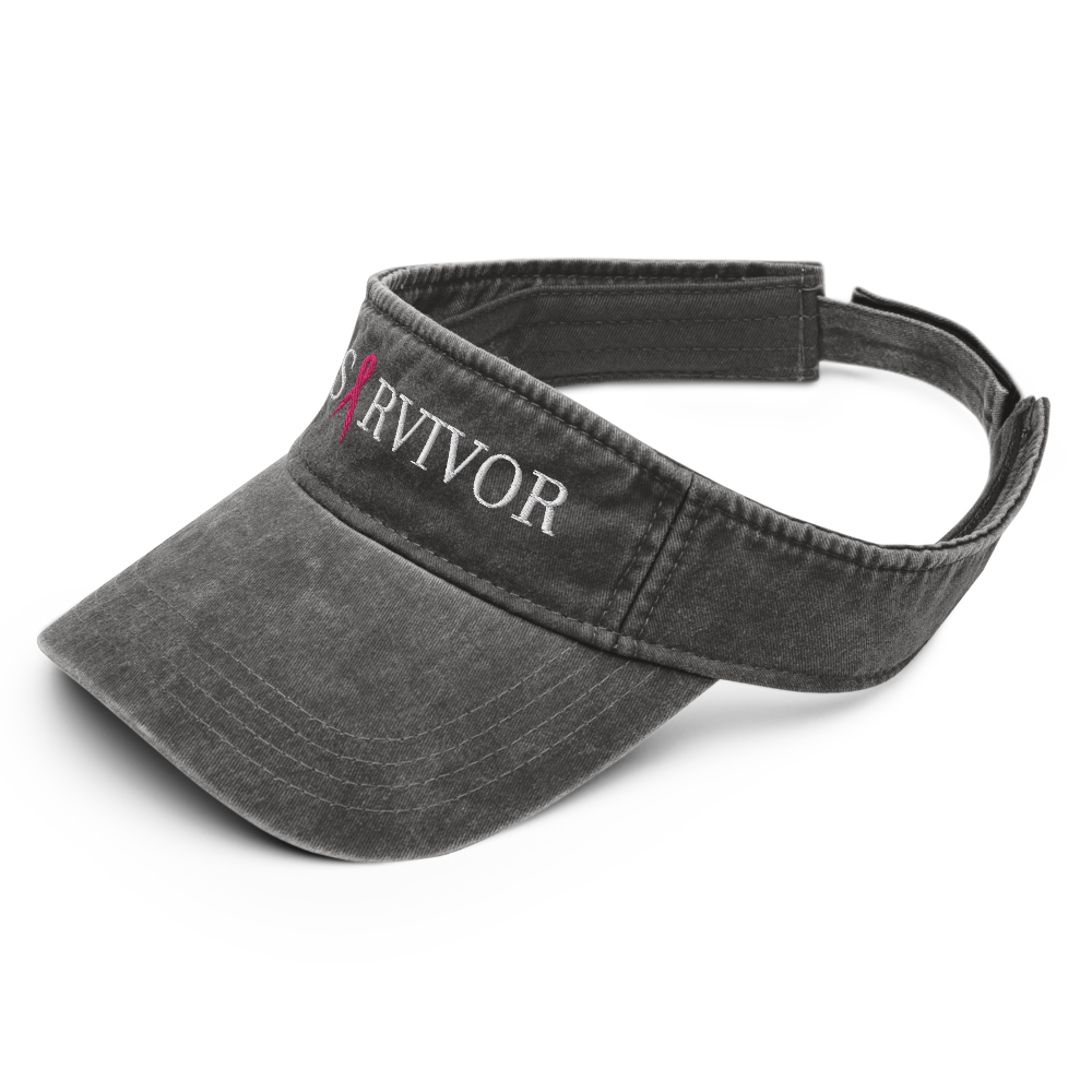 Vintage Breast Cancer Survivor Sun Visor Black - Loyalty Vibes