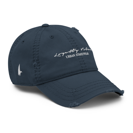 Loyalty Vibes Mainstream Distressed Hat Navy Loyalty Vibes