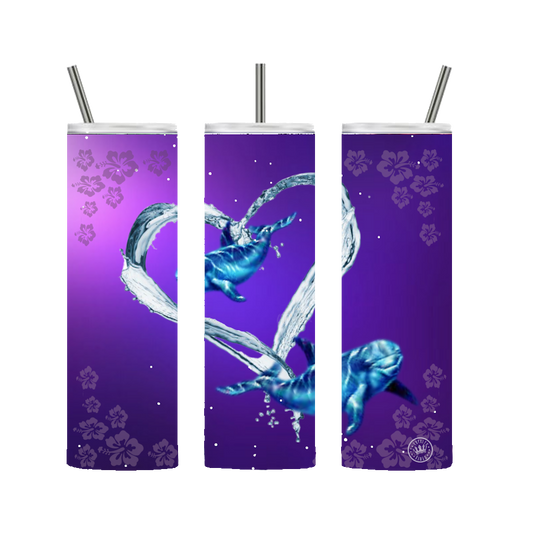 Ocean Vibes Dolphin Tumbler Purple 20 oz. Loyalty Vibes